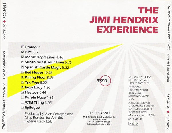 The Jimi Hendrix Experience : Live At Winterland (CD, Club)