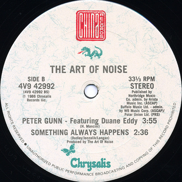 The Art Of Noise Featuring Duane Eddy : Peter Gunn (Extended Version) (12", Single, Car)