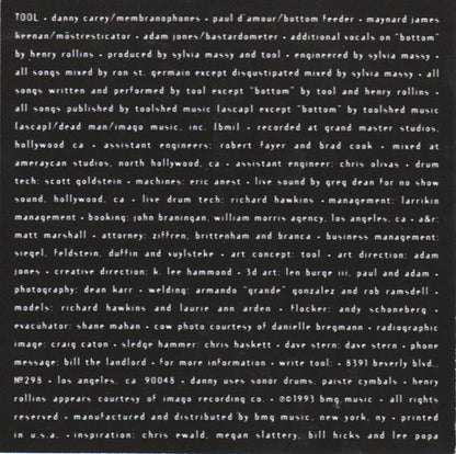 Tool (2) : Undertow (CD, Album, Club, RP)