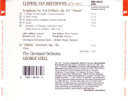 Beethoven* - Adele Addison, Jane Hobson, Richard Lewis (3), Donald Bell, Cleveland Orchestra* & Choir*, George Szell : Symphony No. 9 "Choral" • "Fidelio" Overture (CD, Comp)