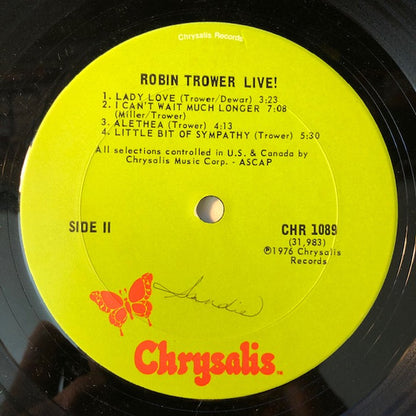 Robin Trower : Robin Trower Live! (LP, Album, Ter)
