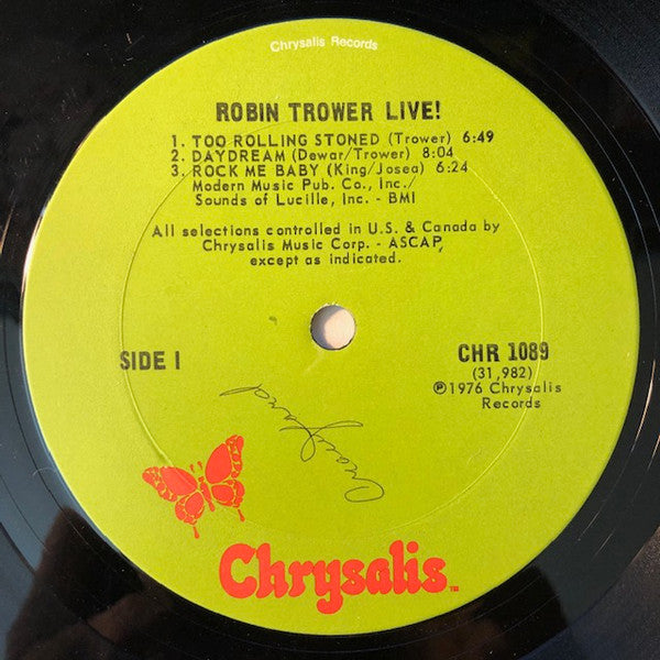 Robin Trower : Robin Trower Live! (LP, Album, Ter)