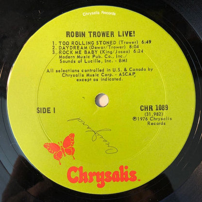 Robin Trower : Robin Trower Live! (LP, Album, Ter)