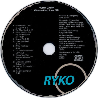 Frank Zappa / The Mothers : Fillmore East - June 1971 (CD, Album, RE, RM, RP)