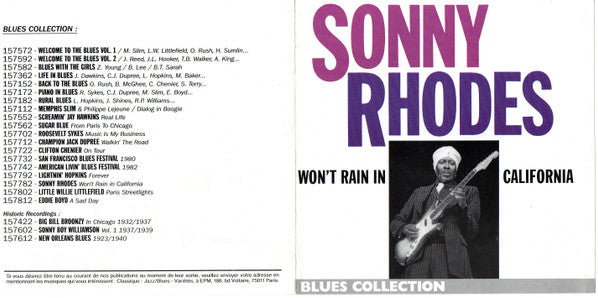 Sonny Rhodes : Won't Rain In California (CD, Album, Comp)