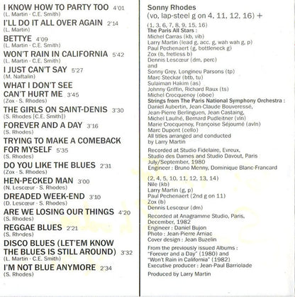 Sonny Rhodes : Won't Rain In California (CD, Album, Comp)
