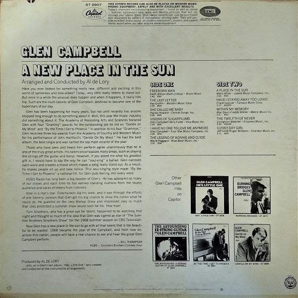 Glen Campbell : A New Place In The Sun (LP, Album, Scr)
