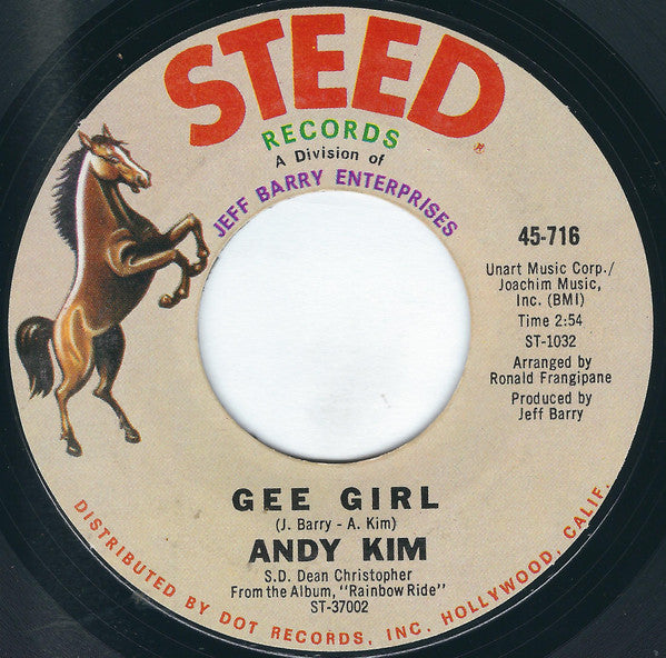 Andy Kim : Baby, I Love You / Gee Girl (7", Styrene, Mon)