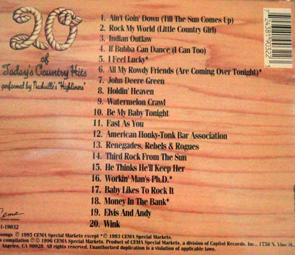 Nashville's "Highliners"* : 20 of Today's Country Hits (CD, Comp)