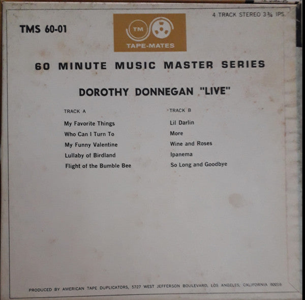 Dorothy Donegan : Live (Reel, 4tr Stereo, Album)