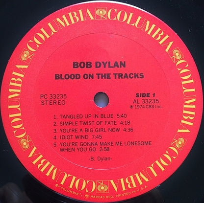 Bob Dylan : Blood On The Tracks (LP, Album, RP, Pit)