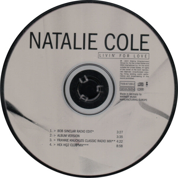 Natalie Cole : Livin' For Love (CD, Single)