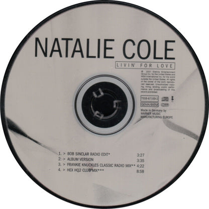 Natalie Cole : Livin' For Love (CD, Single)