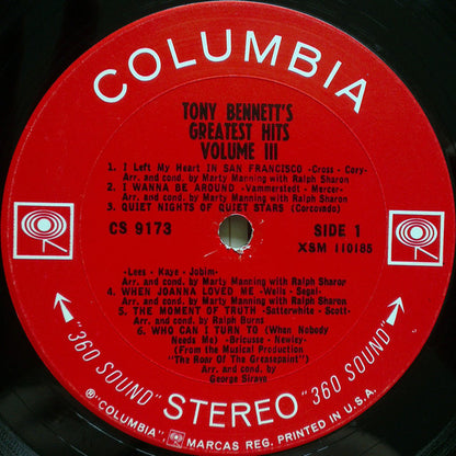 Tony Bennett : Tony's Greatest Hits Volume III (LP, Comp, RE)