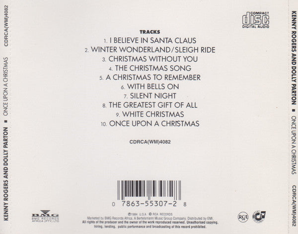 Kenny Rogers & Dolly Parton : Once Upon A Christmas (CD, Album)