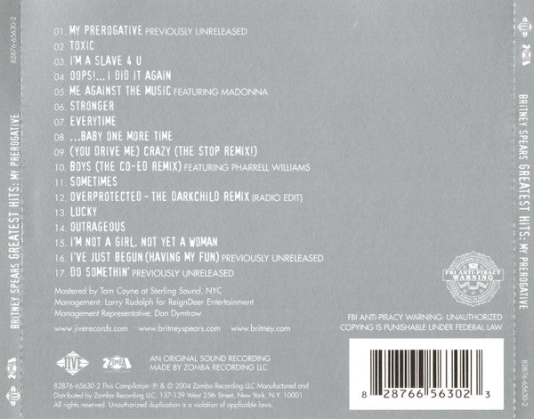 Britney Spears : Greatest Hits: My Prerogative (CD, Comp)