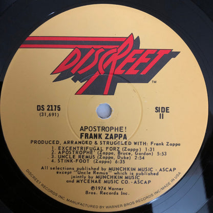 Frank Zappa : Apostrophe (') (LP, Album, Win)