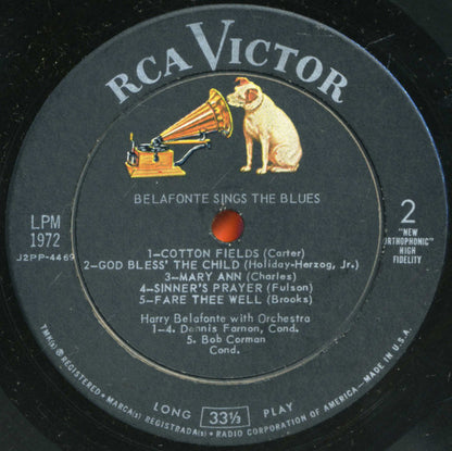 Harry Belafonte : Belafonte Sings The Blues (LP, Album, Mono)