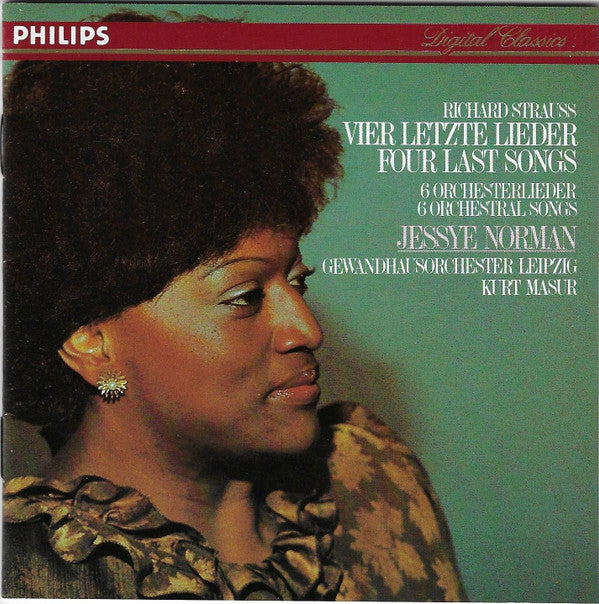 Richard Strauss, Jessye Norman, Gewandhausorchester Leipzig, Kurt Masur : Vier Letzte Lieder = Four Last Songs / 6 Orchesterlieder = 6 Orchestral Songs (CD, RE)