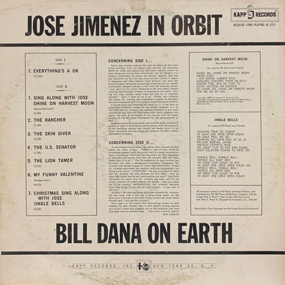 Jose Jimenez (3) : Jose Jimenez In Orbit (Bill Dana On Earth) (LP, Mono, Ind)