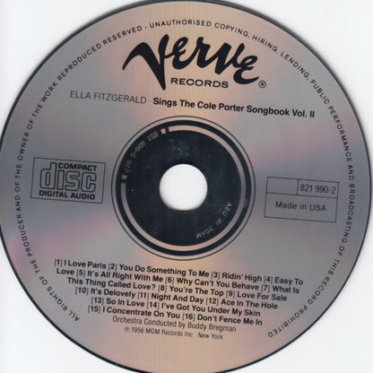 Ella Fitzgerald : The Cole Porter Songbook Volume Two (CD, Album, Mono, RE, RM, RP)