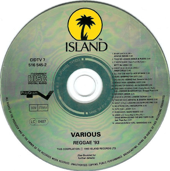 Various : Reggae 93 (CD, Comp)