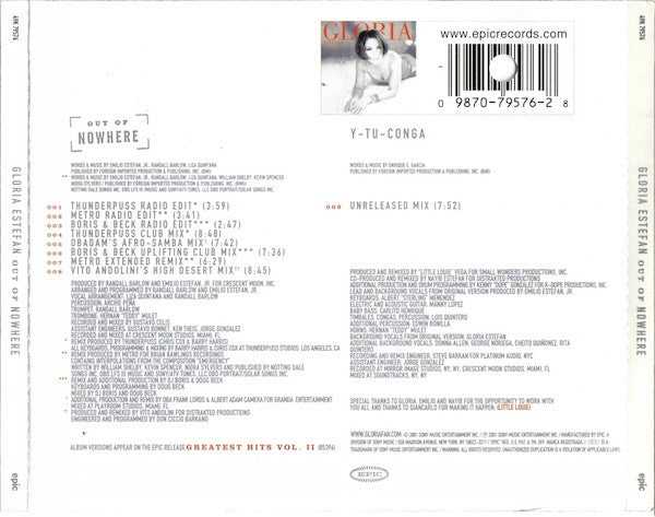 Gloria Estefan : Out Of Nowhere (CD, Maxi)