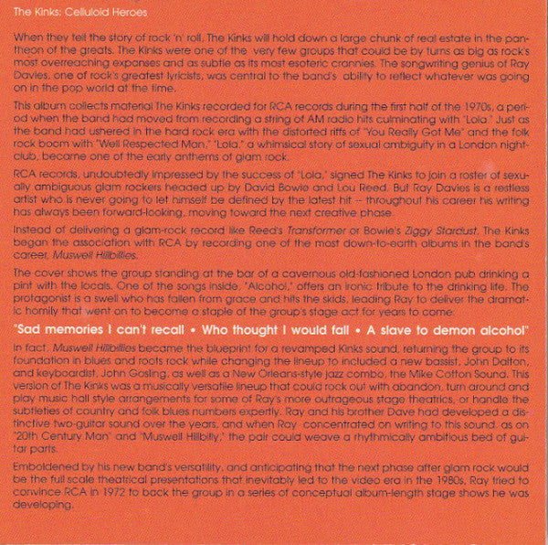 The Kinks : Celluloid Heroes - The Kinks' Greatest (CD, Comp, Club, RM)