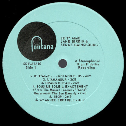 Jane Birkin And Serge Gainsbourg : Je T'Aime = Beautiful Love (LP, Album)