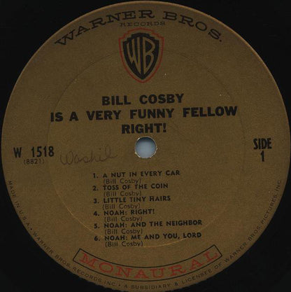 Bill Cosby : Bill Cosby Is A Very Funny Fellow Right! (LP, Album, Mono)