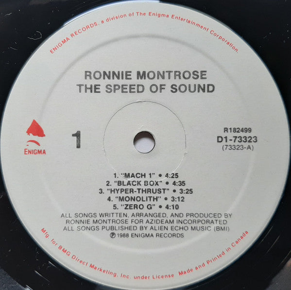 Ronnie Montrose : The Speed Of Sound (LP, Album, Club)