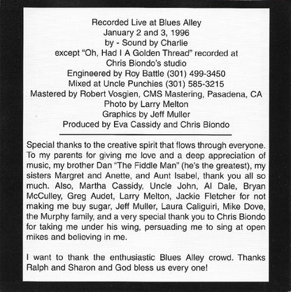 Eva Cassidy : Live At Blues Alley (CD, Album)