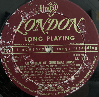 Mantovani And His Orchestra : Christmas Carols (LP, Album, Mono)