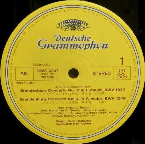 Bach*, Munich Bach Orchestra*, Karl Richter : Karl Richter - Brandenburg Concertos Nos. 2, 4, 5 (LP)