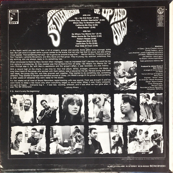 The 5th Dimension* : Up, Up And Away (LP, Album, Mono)