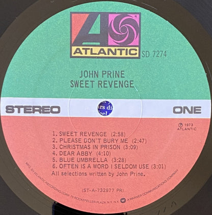 John Prine : Sweet Revenge (LP, Album, RE, RP, PR )