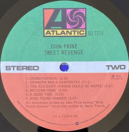 John Prine : Sweet Revenge (LP, Album, RE, RP, PR )