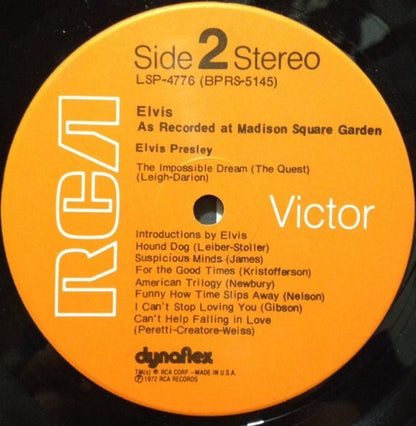 Elvis Presley : Elvis As Recorded At Madison Square Garden (LP, Album, Roc)