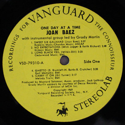 Joan Baez : One Day At A Time (LP, Album, Club, yel)