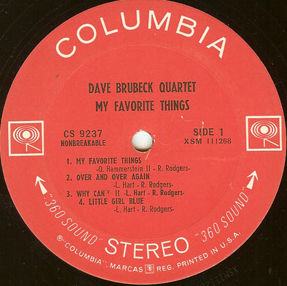 Dave Brubeck Quartet* : My Favorite Things (LP, Album)