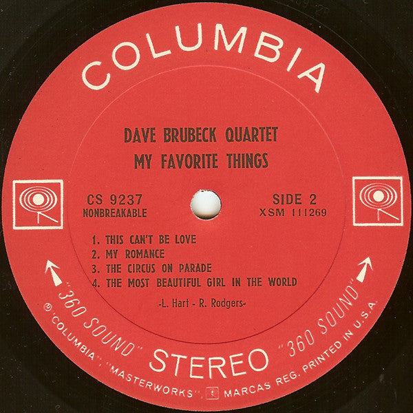 Dave Brubeck Quartet* : My Favorite Things (LP, Album)