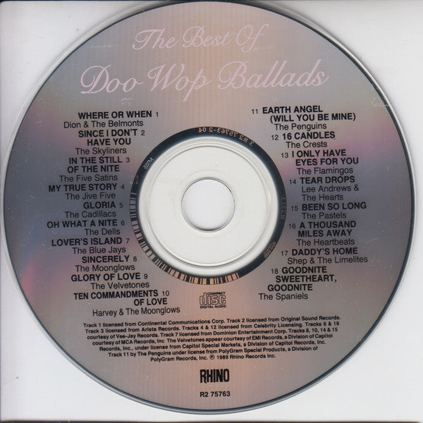 Various : The Best Of Doo Wop Ballads (CD, Comp)