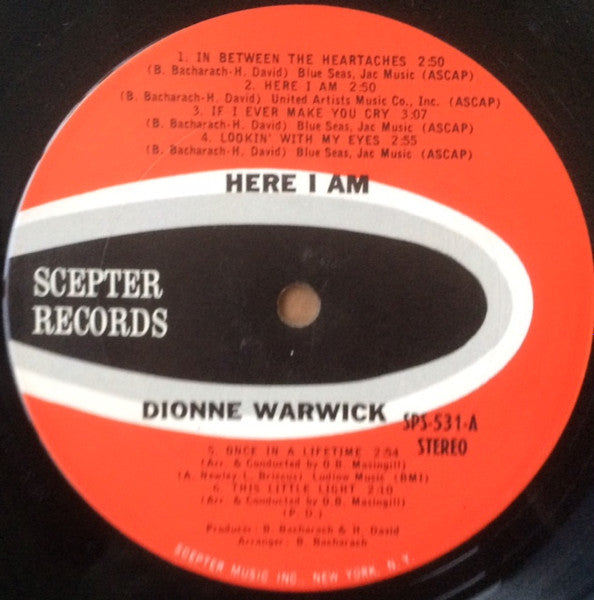 Dionne Warwick : Here I Am (LP, Album)