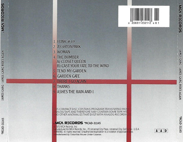 James Gang : Rides Again (CD, Album, RE)
