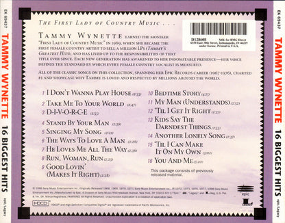 Tammy Wynette : 16 Biggest Hits (HDCD, Comp, Club)