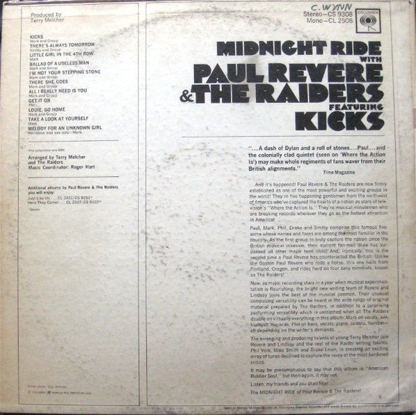 Paul Revere & The Raiders : Midnight Ride (LP, Album, Pit)