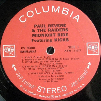 Paul Revere & The Raiders : Midnight Ride (LP, Album, Pit)