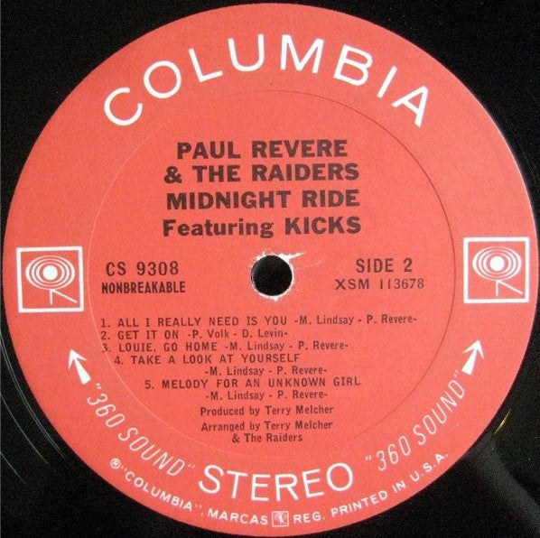 Paul Revere & The Raiders : Midnight Ride (LP, Album, Pit)