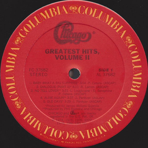 Chicago (2) : Greatest Hits, Volume II (LP, Comp)