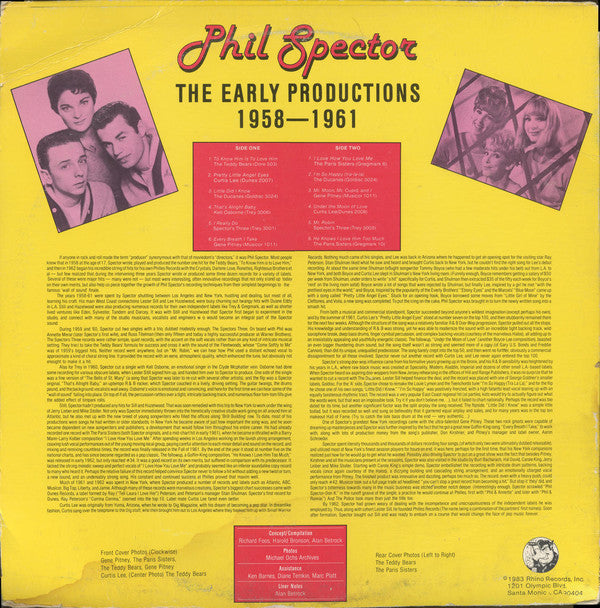 Phil Spector, Various : The Early Productions 1958-1961 (LP, Comp)